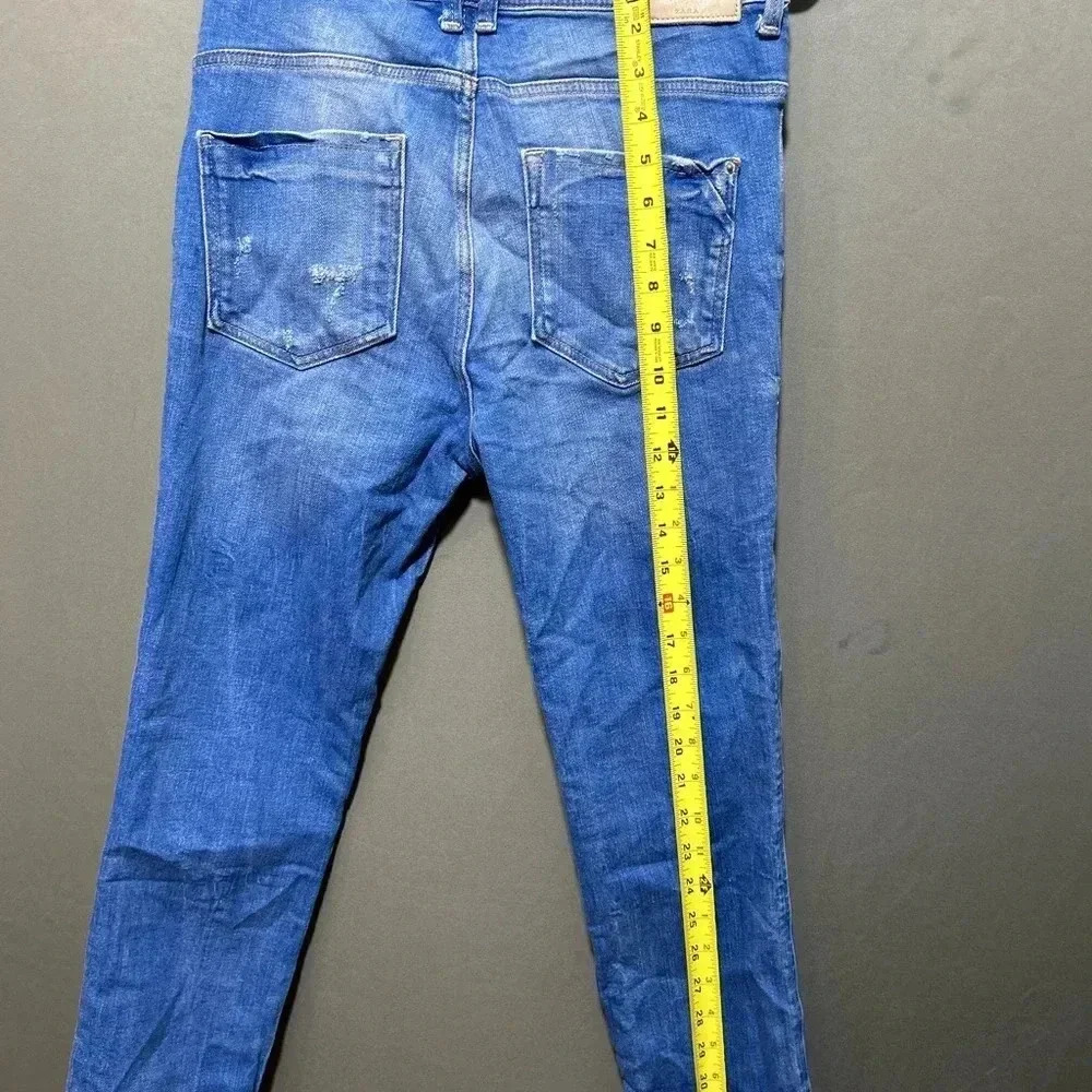 Zara Trafaluc Distressed Blue Denim Jeans‎ Size 4 - Picture 3 of 9
